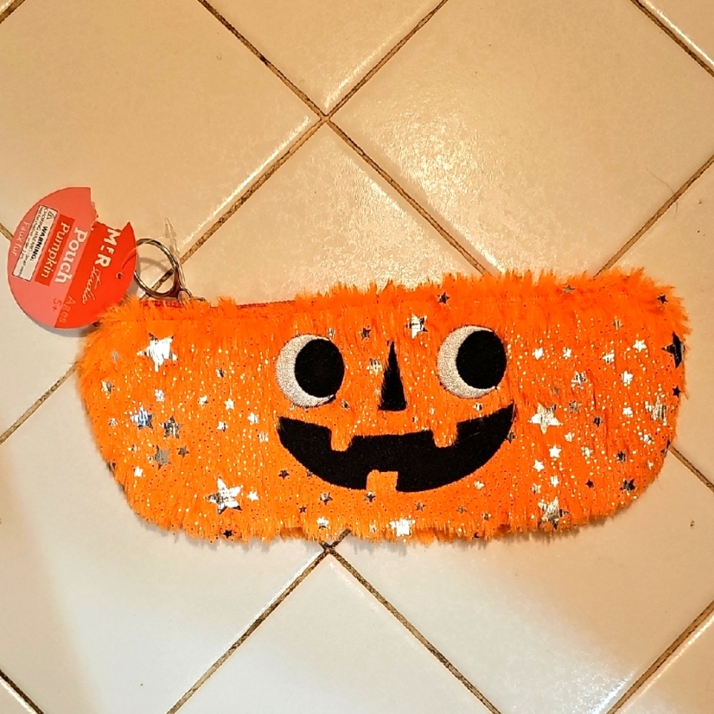 NWT Pumpkin Jack O'Lantern Zippered Pouch Pencil Case